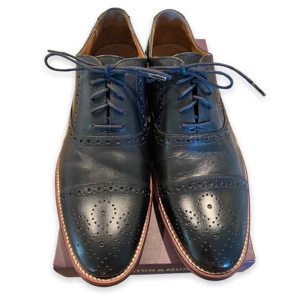 Johnston & Murphy Conard Cap Toe Shoe in Black - New in Box Size 9.5 - Picture 2 of 10